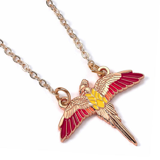 Official Harry Potter Rose Gold Plated Necklace Fawkes