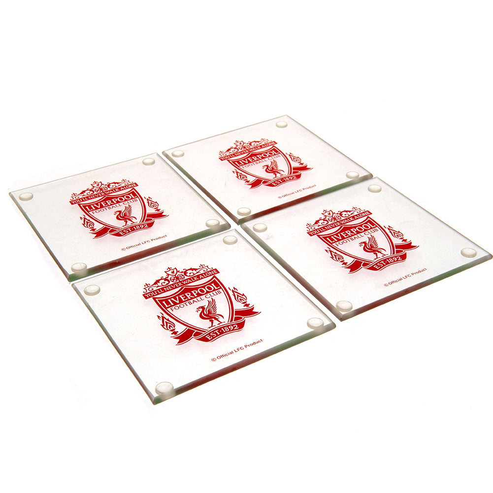 Official Liverpool FC 4pk Glass Coaster Set