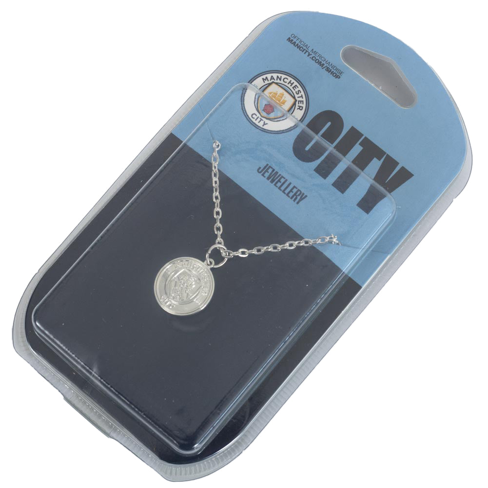 Official Manchester City FC Silver Plated Pendant & Chain