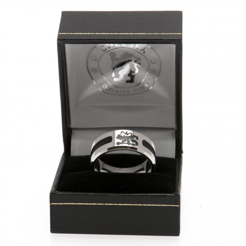 Official Chelsea FC Black Inlay Ring Large