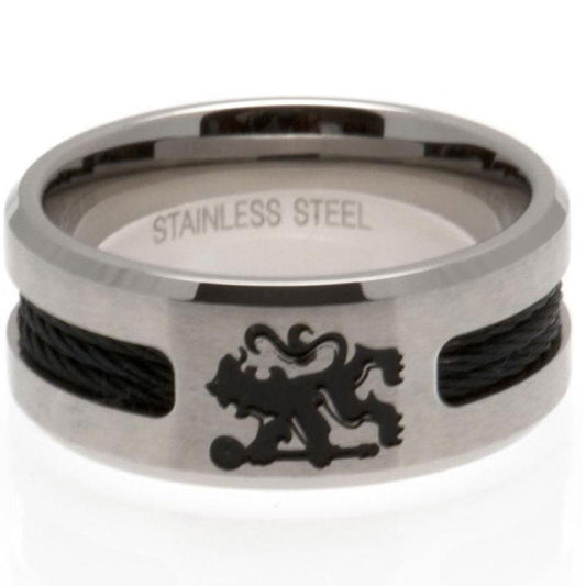 Official Chelsea FC Black Inlay Ring Large