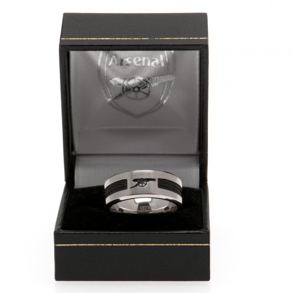 Official Arsenal FC Black Inlay Ring Large