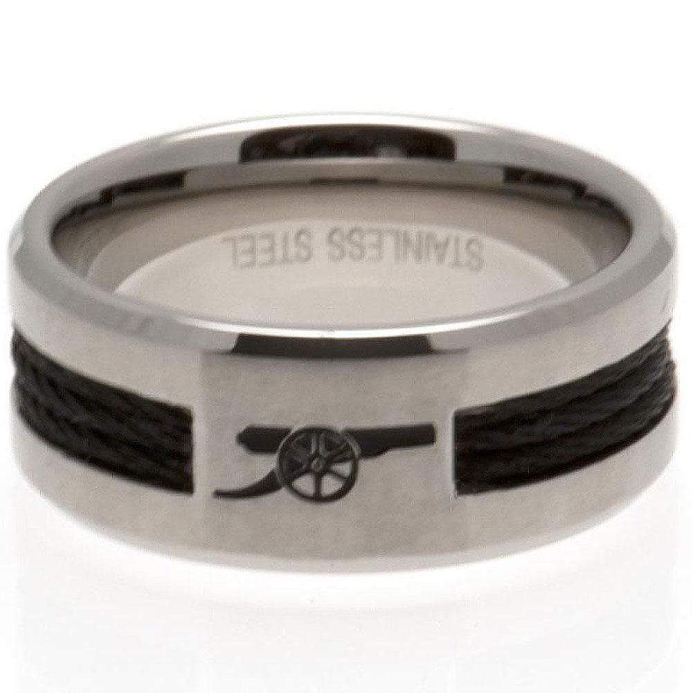 Official Arsenal FC Black Inlay Ring Medium