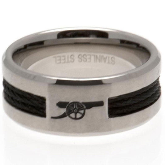 Official Arsenal FC Black Inlay Ring Large