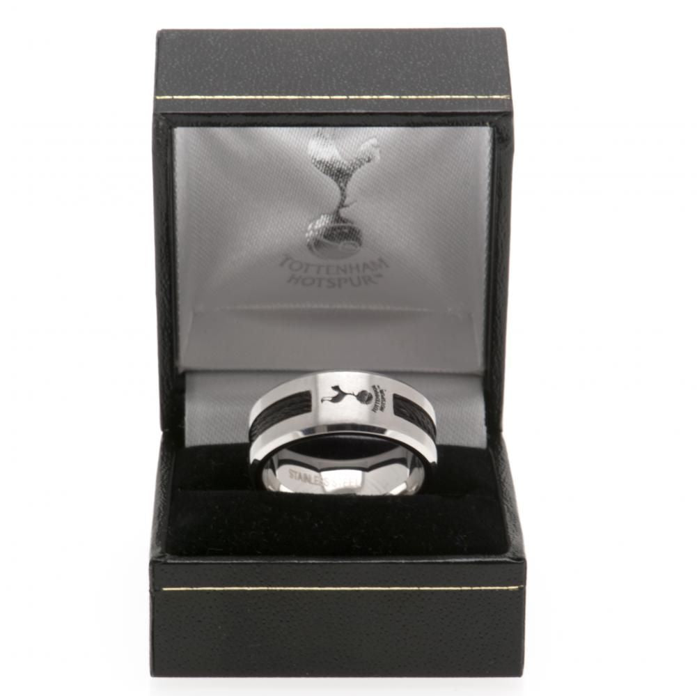 Official Tottenham Hotspur FC Black Inlay Ring Medium