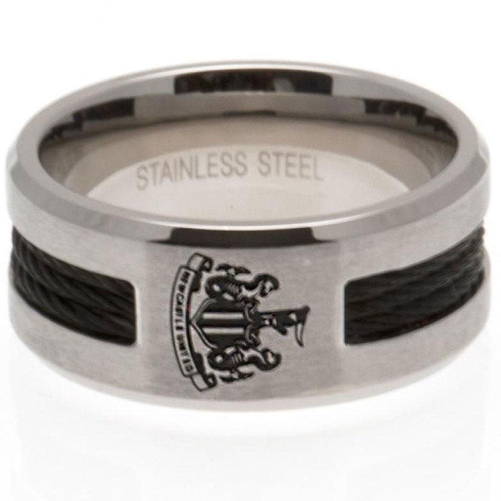 Official Newcastle United FC Black Inlay Ring Large