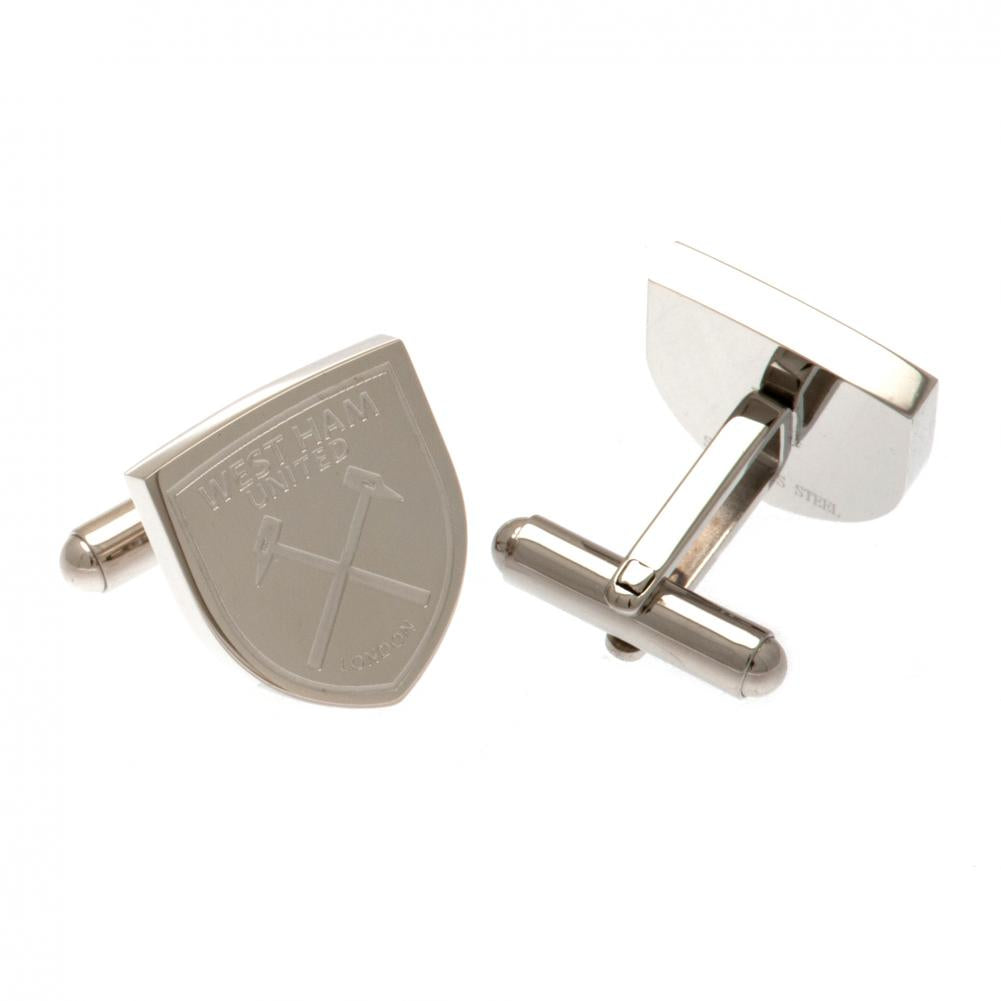 Official West Ham United FC Stainless Steel Formed Cufflinks