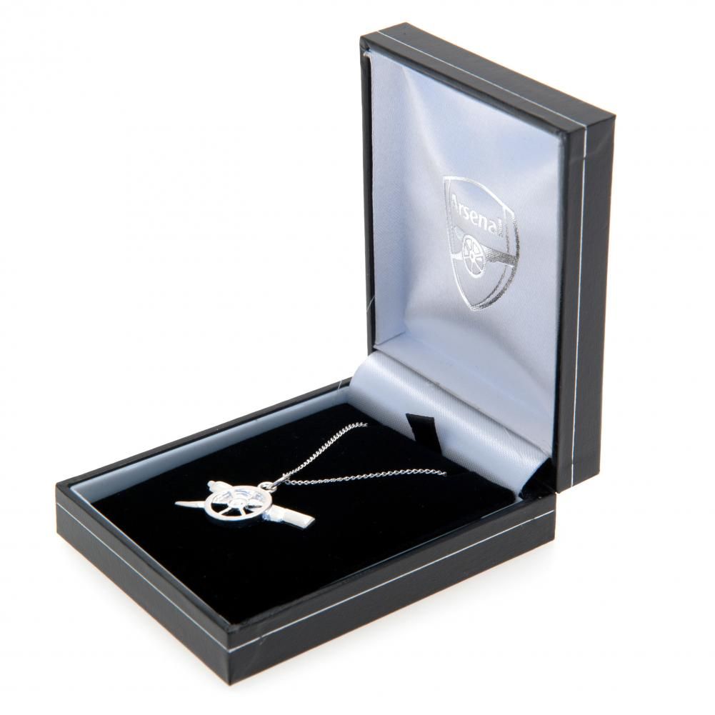 Official Arsenal FC Sterling Silver Pendant & Chain GN