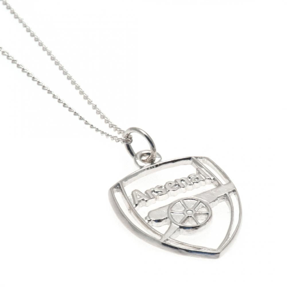 Official Arsenal FC Sterling Silver Pendant & Chain CR