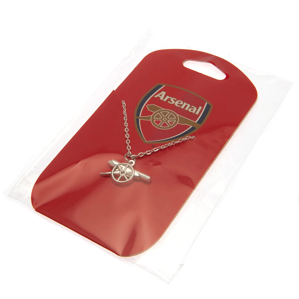 Official Arsenal FC Silver Plated Pendant & Chain GN