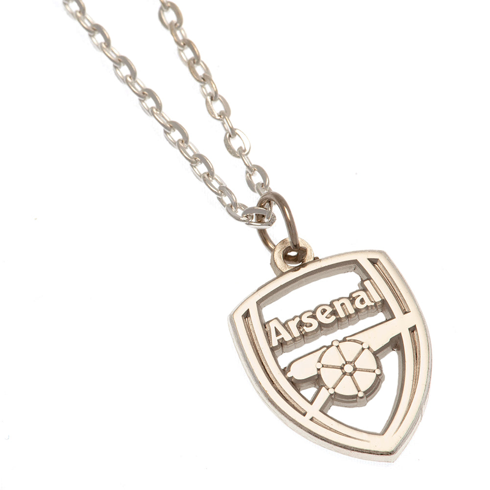 Official Arsenal FC Silver Plated Pendant & Chain CR