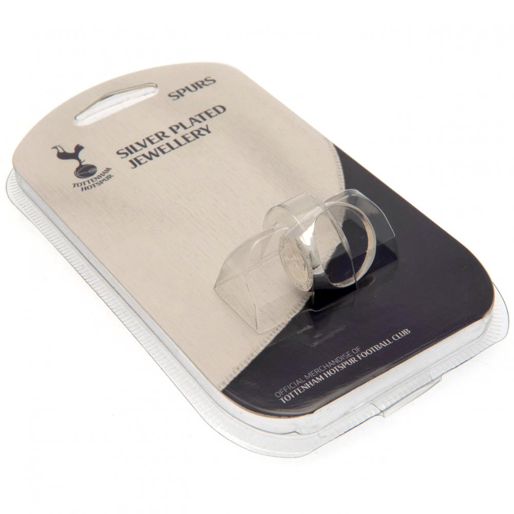 Official Tottenham Hotspur FC Silver Plated Crest Ring Medium