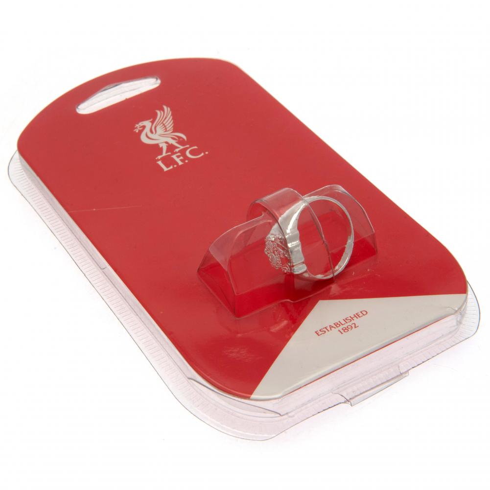 Official Liverpool FC Silver Plated Crest Ring Medium