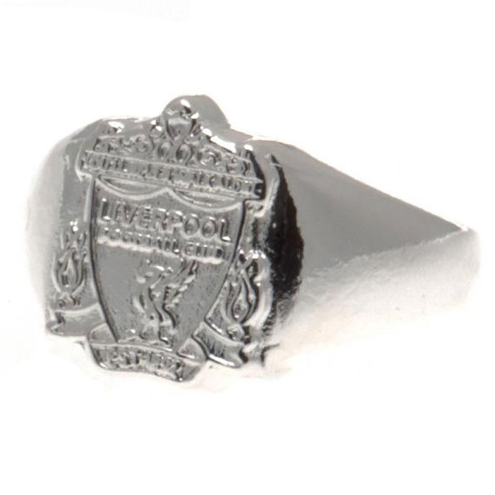 Official Liverpool FC Silver Plated Crest Ring Medium