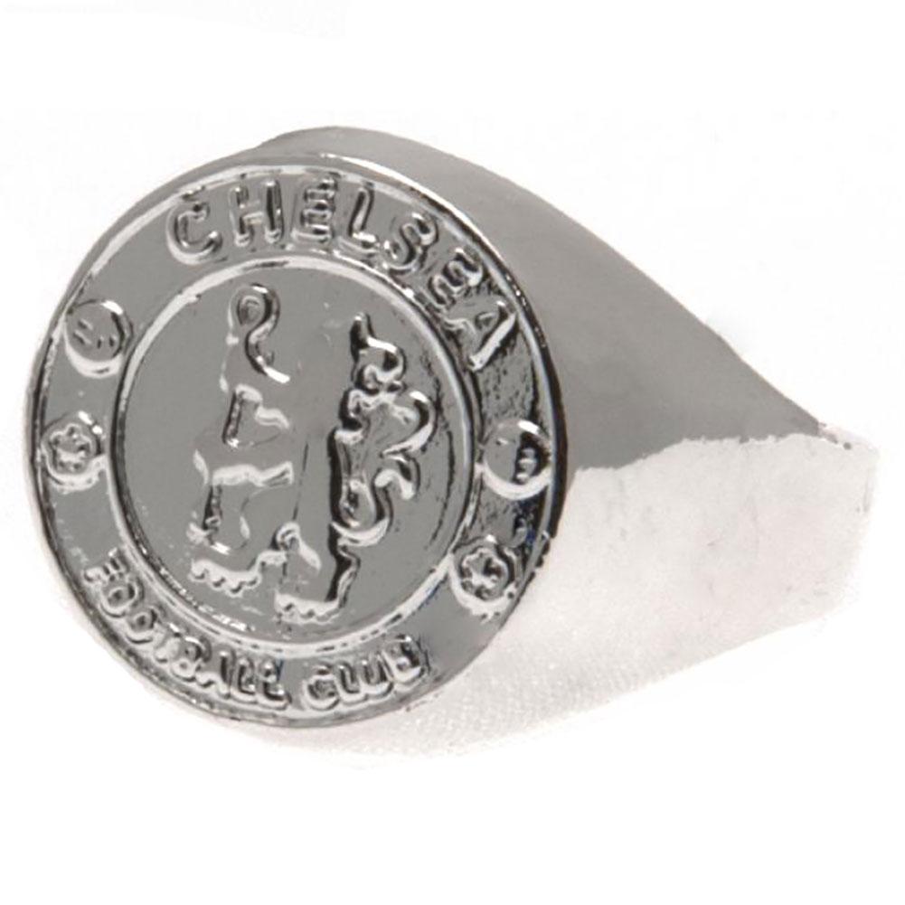 Official Chelsea FC Silver Plated Crest Ring Medium