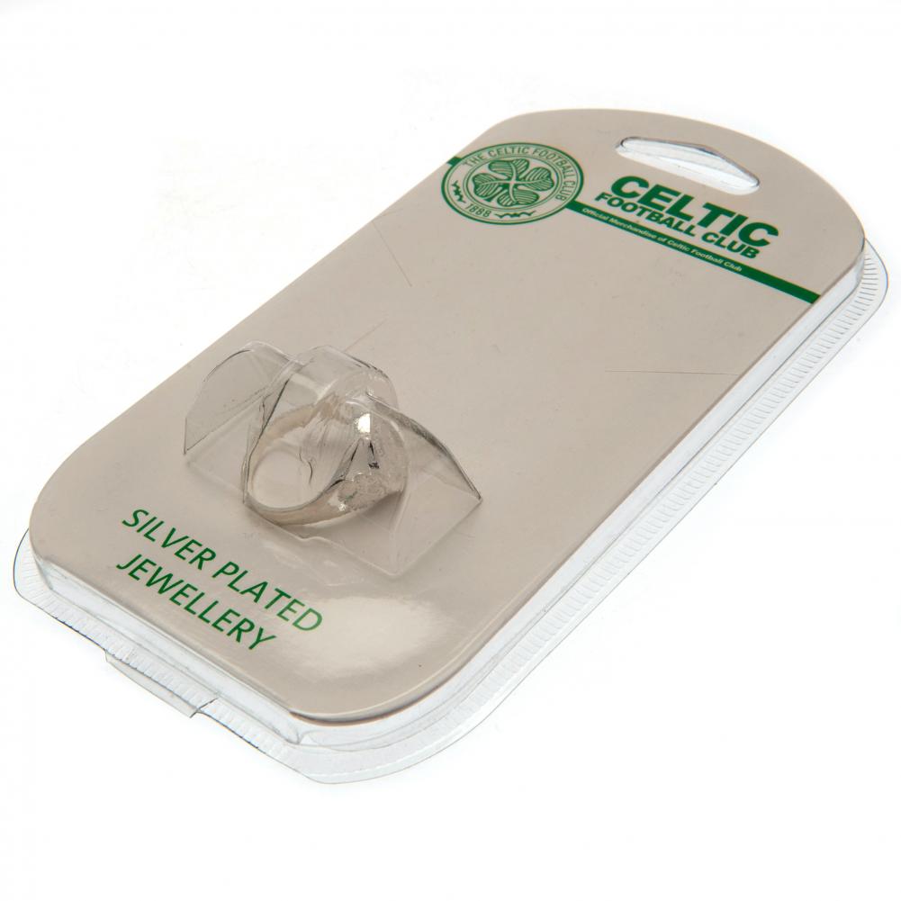 Official Celtic FC Silver Plated Crest Ring Small