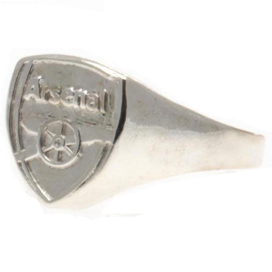 Official Arsenal FC Silver Plated Crest Ring Medium