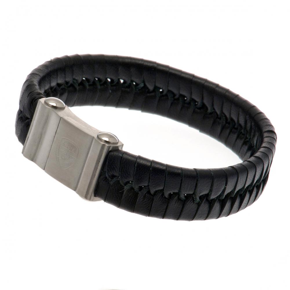 Official Arsenal FC Single Plait Leather Bracelet