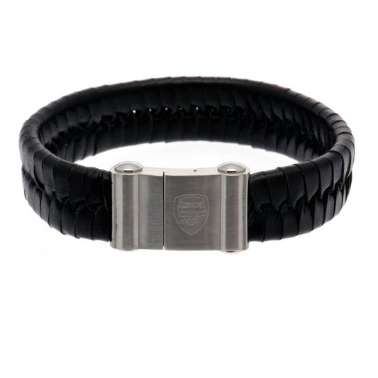 Official Arsenal FC Single Plait Leather Bracelet