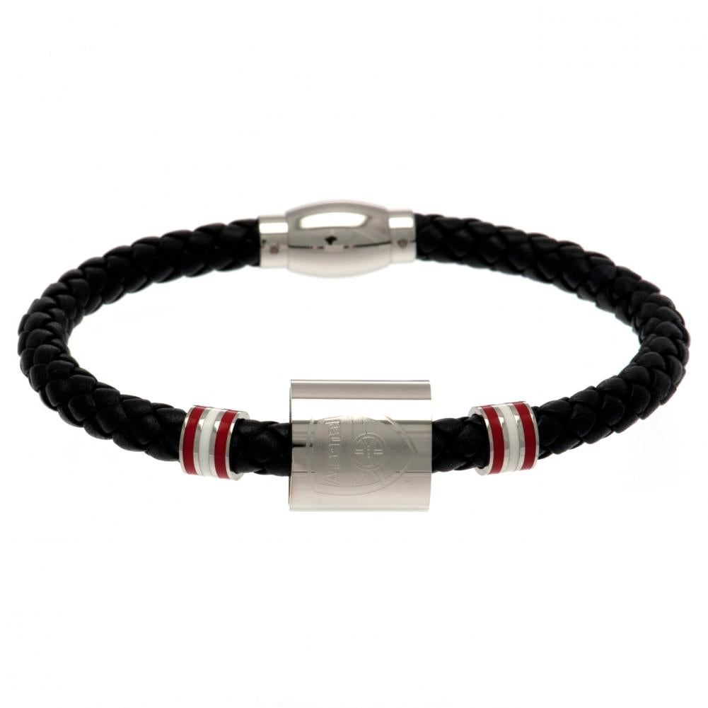 Official Arsenal FC Colour Ring Leather Bracelet