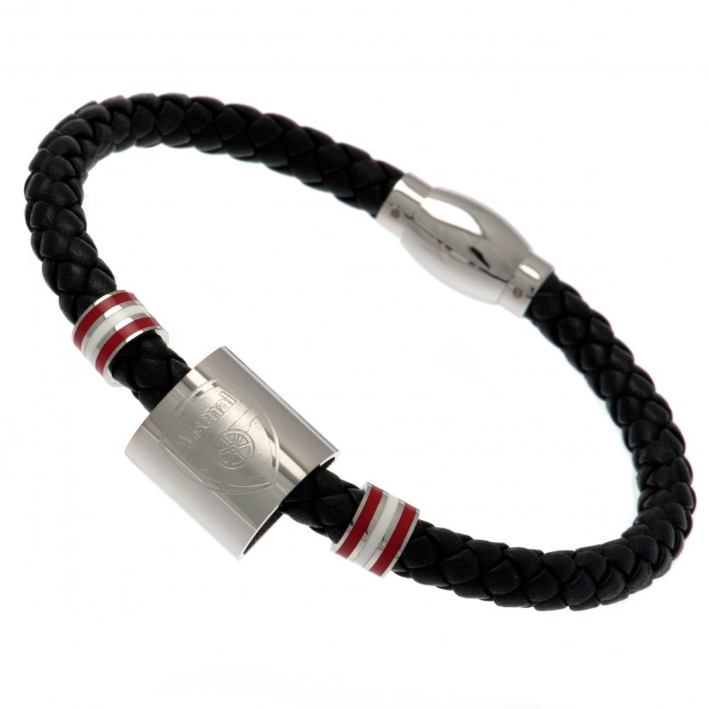 Official Arsenal FC Colour Ring Leather Bracelet