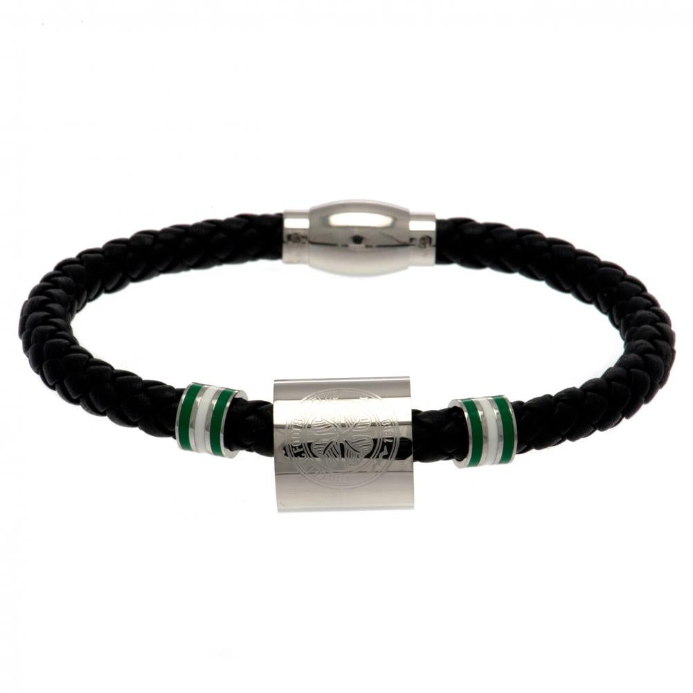 Official Celtic FC Colour Ring Leather Bracelet