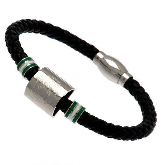 Official Celtic FC Colour Ring Leather Bracelet