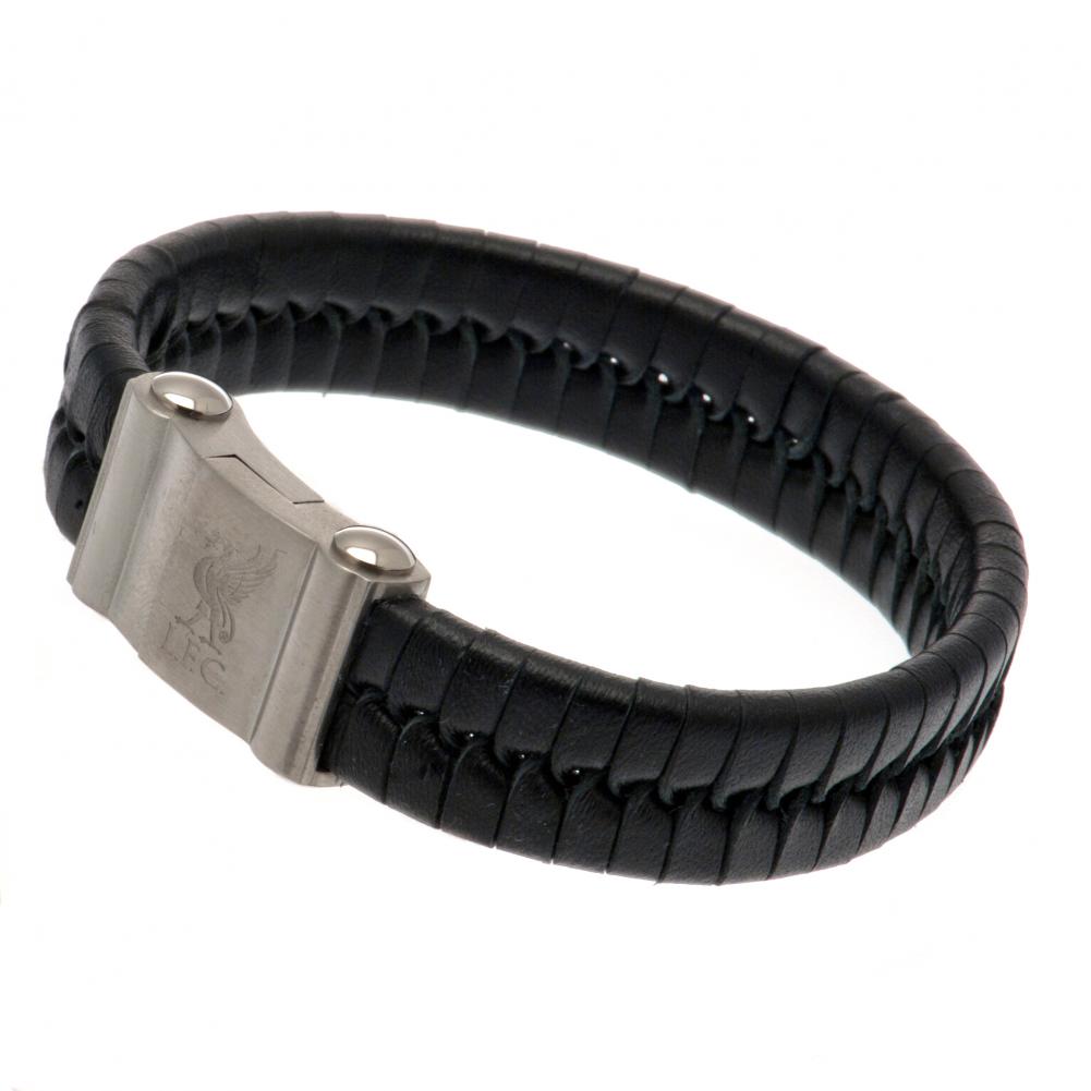 Official Liverpool FC Single Plait Leather Bracelet