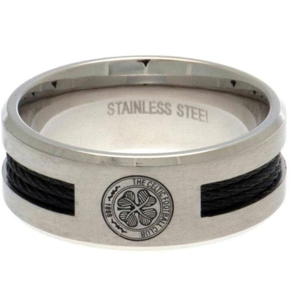 Official Celtic FC Black Inlay Ring Large