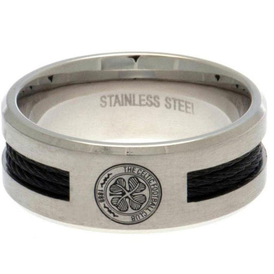 Official Celtic FC Black Inlay Ring Small