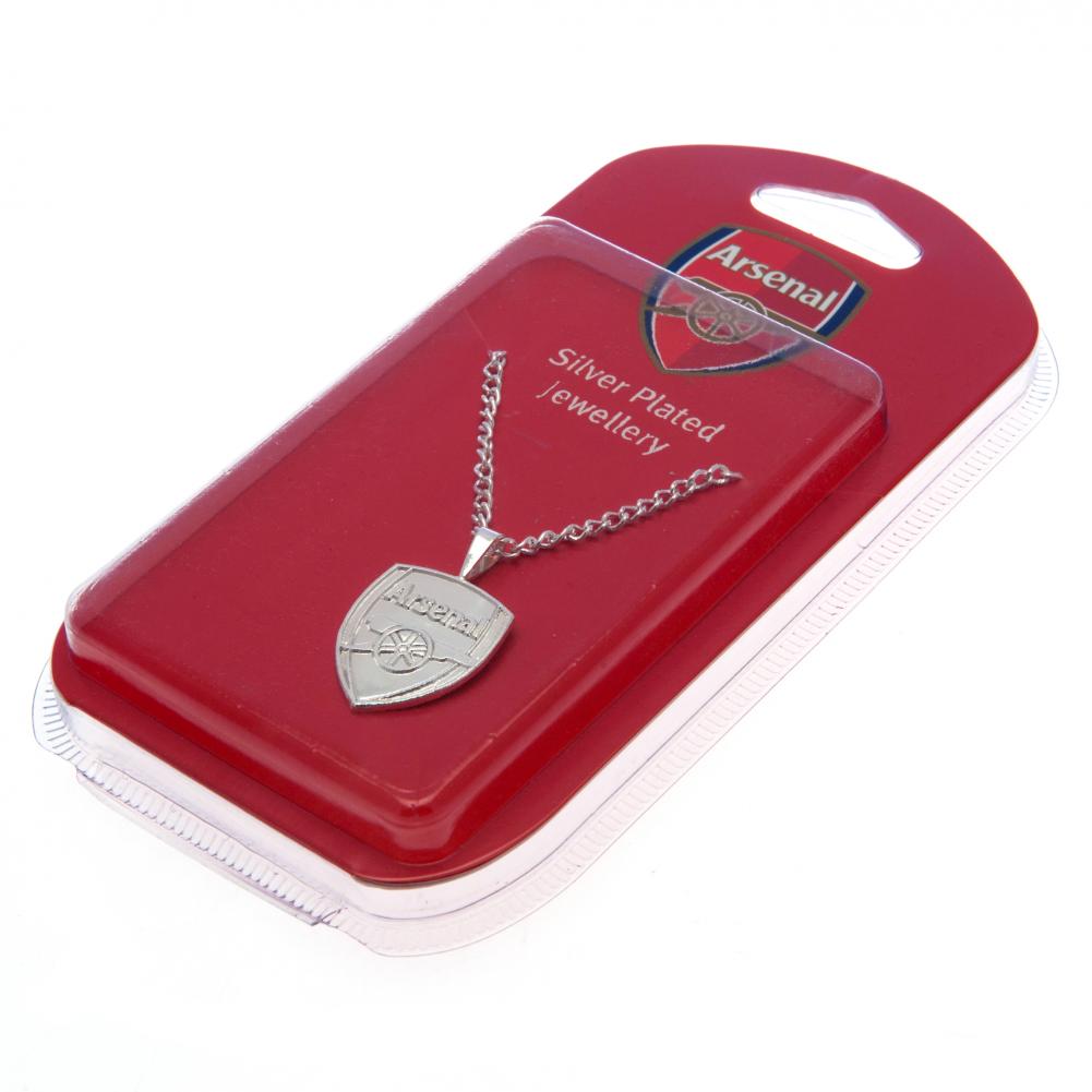 Official Arsenal FC Silver Plated Pendant & Chain XL