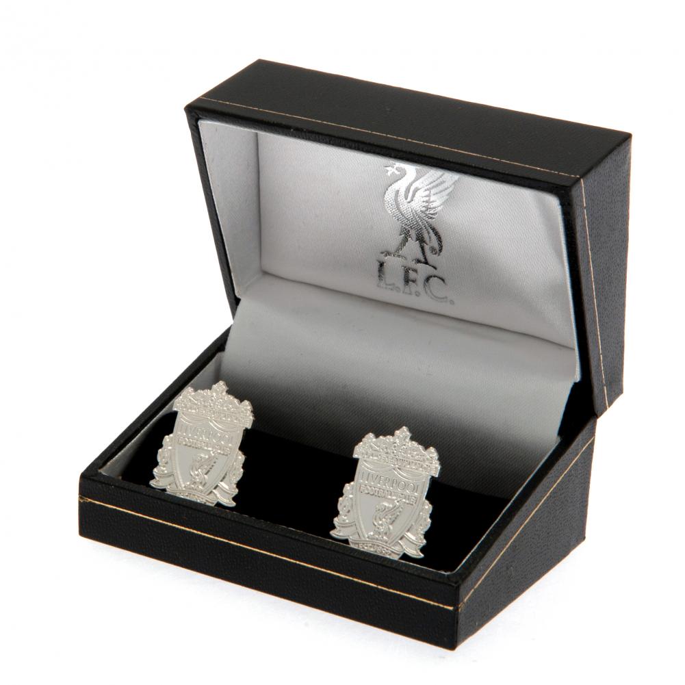 Official Liverpool FC Silver Plated Formed Crest Cufflinks