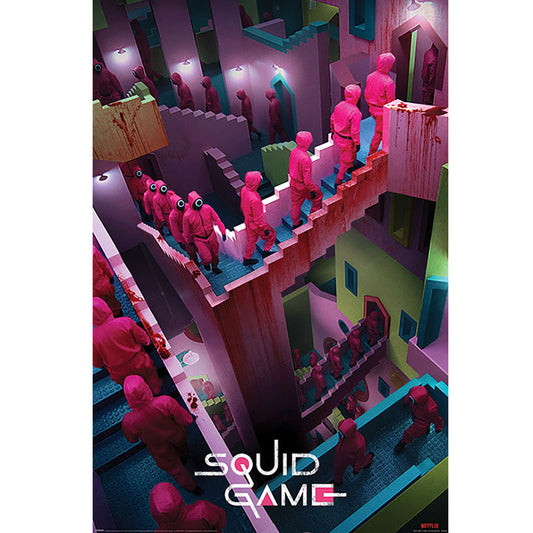 Official Squid Game Poster Crazy Stairs 104