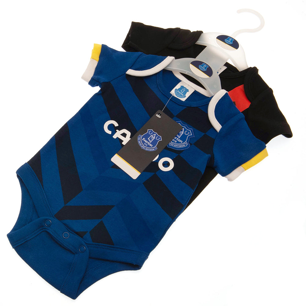 Official Everton FC 2 Pack Bodysuit 12-18 Mths