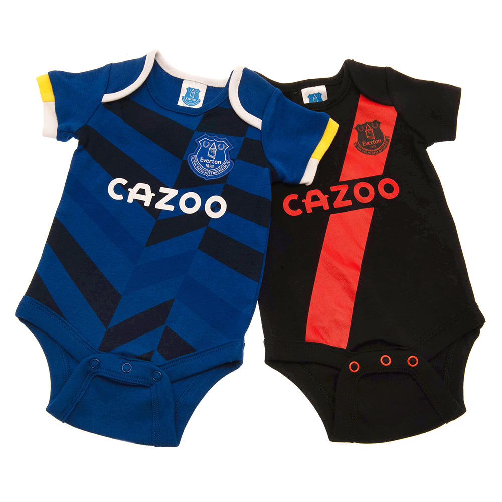 Official Everton FC 2 Pack Bodysuit 0-3 Mths