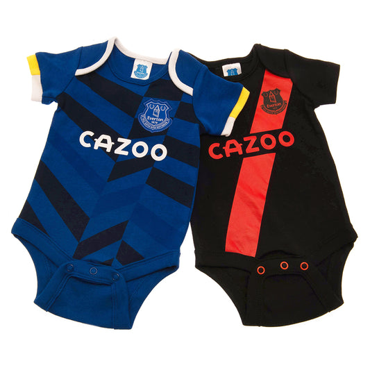 Official Everton FC 2 Pack Bodysuit 12-18 Mths