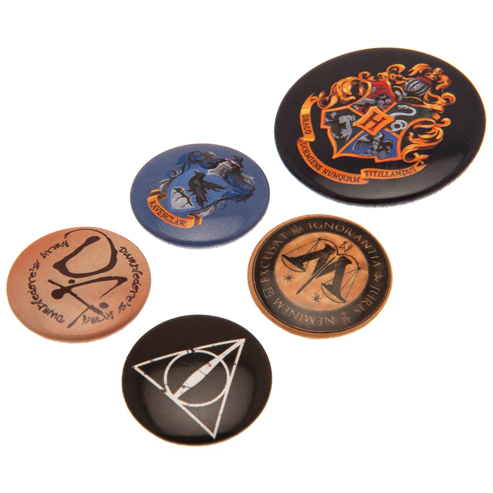 Official Harry Potter Hogwarts Button Badge Set