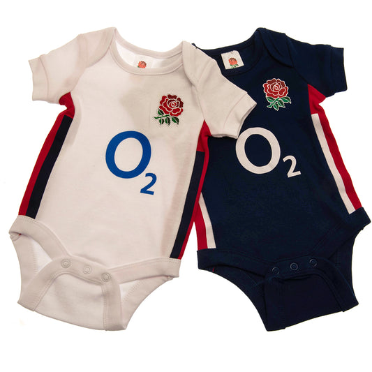 Official England RFU 2 Pack Bodysuit 12-18 Mths RB