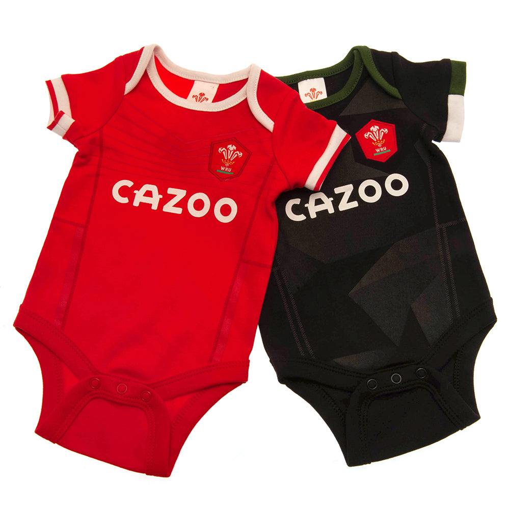 Official Wales RU 2 Pack Bodysuit 3-6 Mths PC