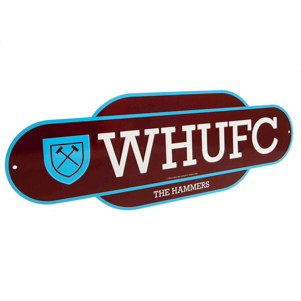 Official West Ham United FC Colour Retro Sign