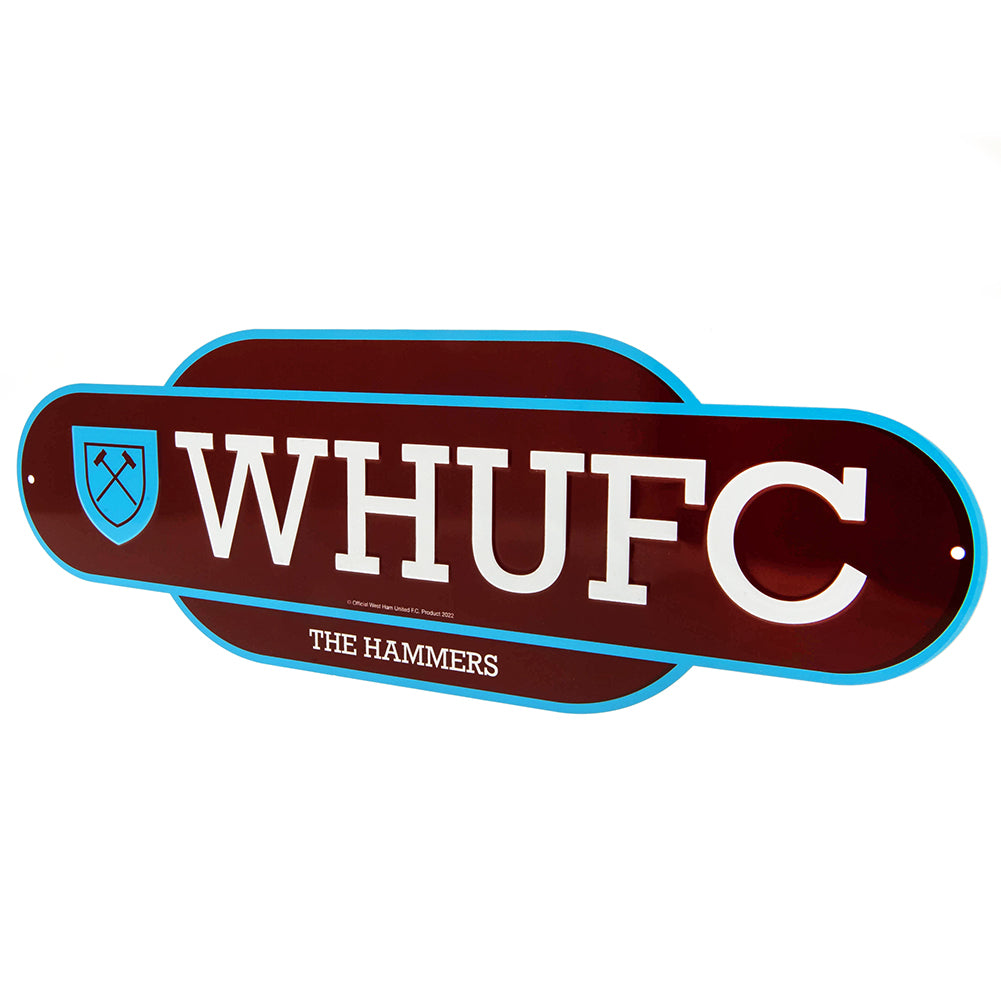 Official West Ham United FC Colour Retro Sign