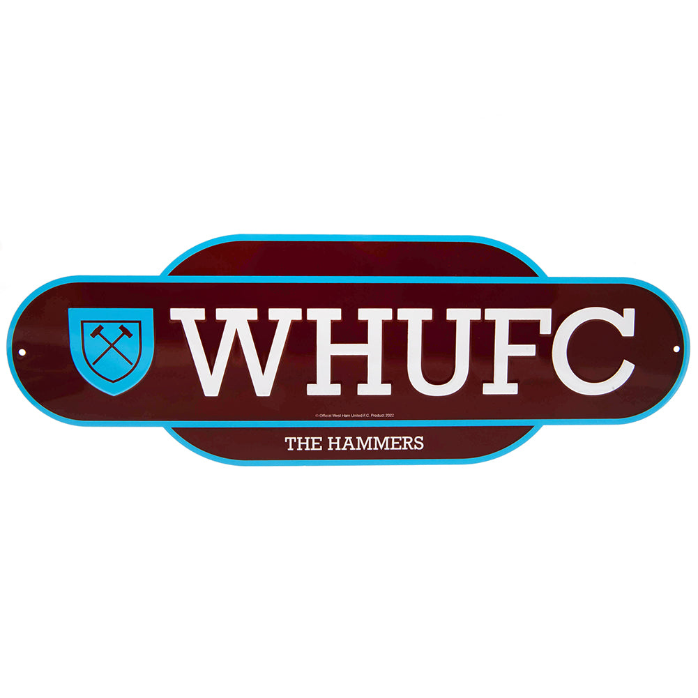 Official West Ham United FC Colour Retro Sign