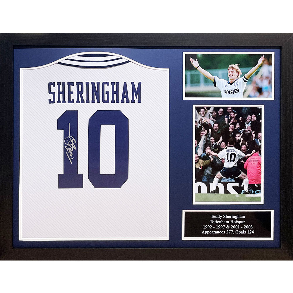 Official Tottenham Hotspur FC 1994 Sheringham Signed Shirt (Framed)