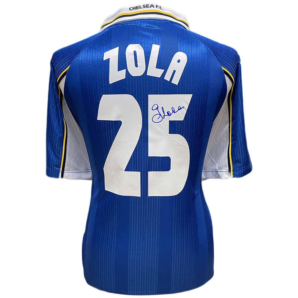 Official Chelsea FC 1998 UEFA Cup Winners' Cup Final Zola Signed Shirt