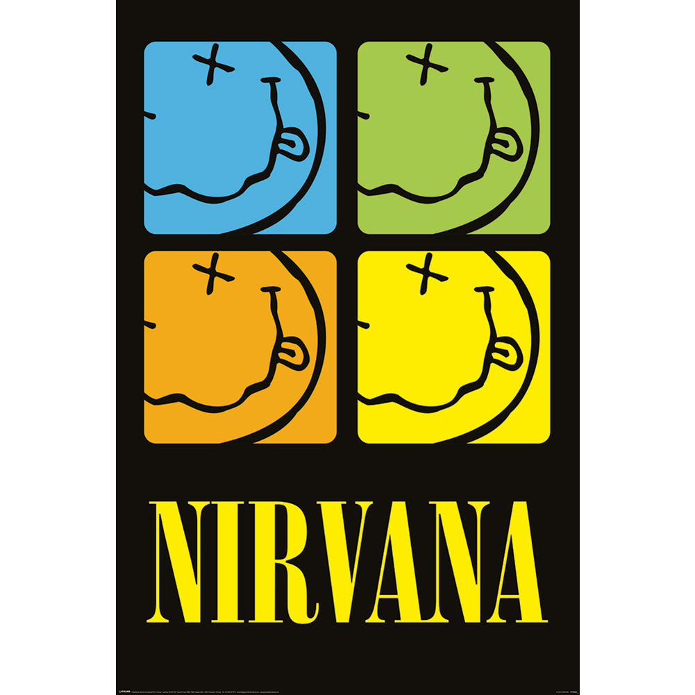 Official Nirvana Poster Smiley Squares 260