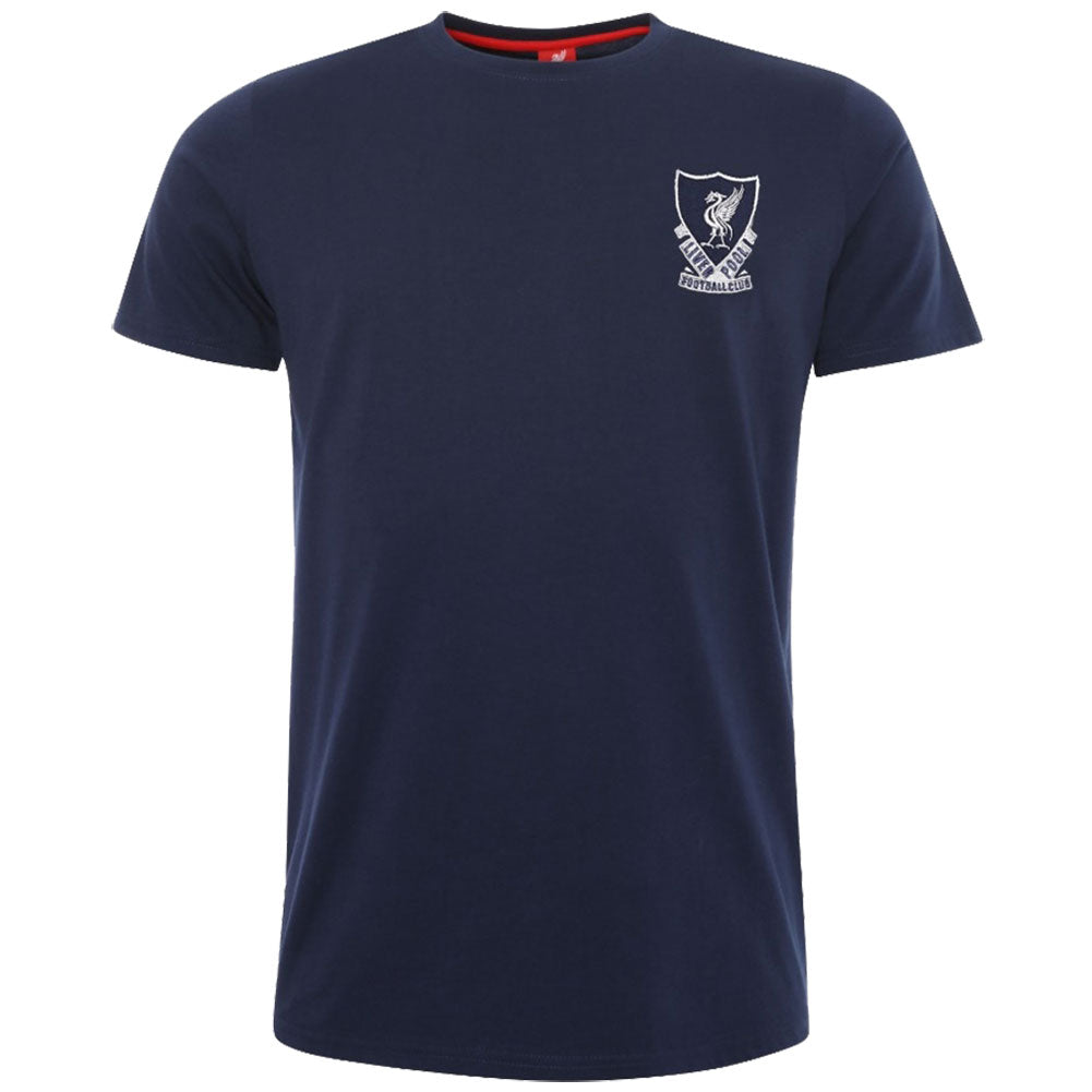 Official Liverpool FC 88-89 Crest T Shirt Mens Navy S