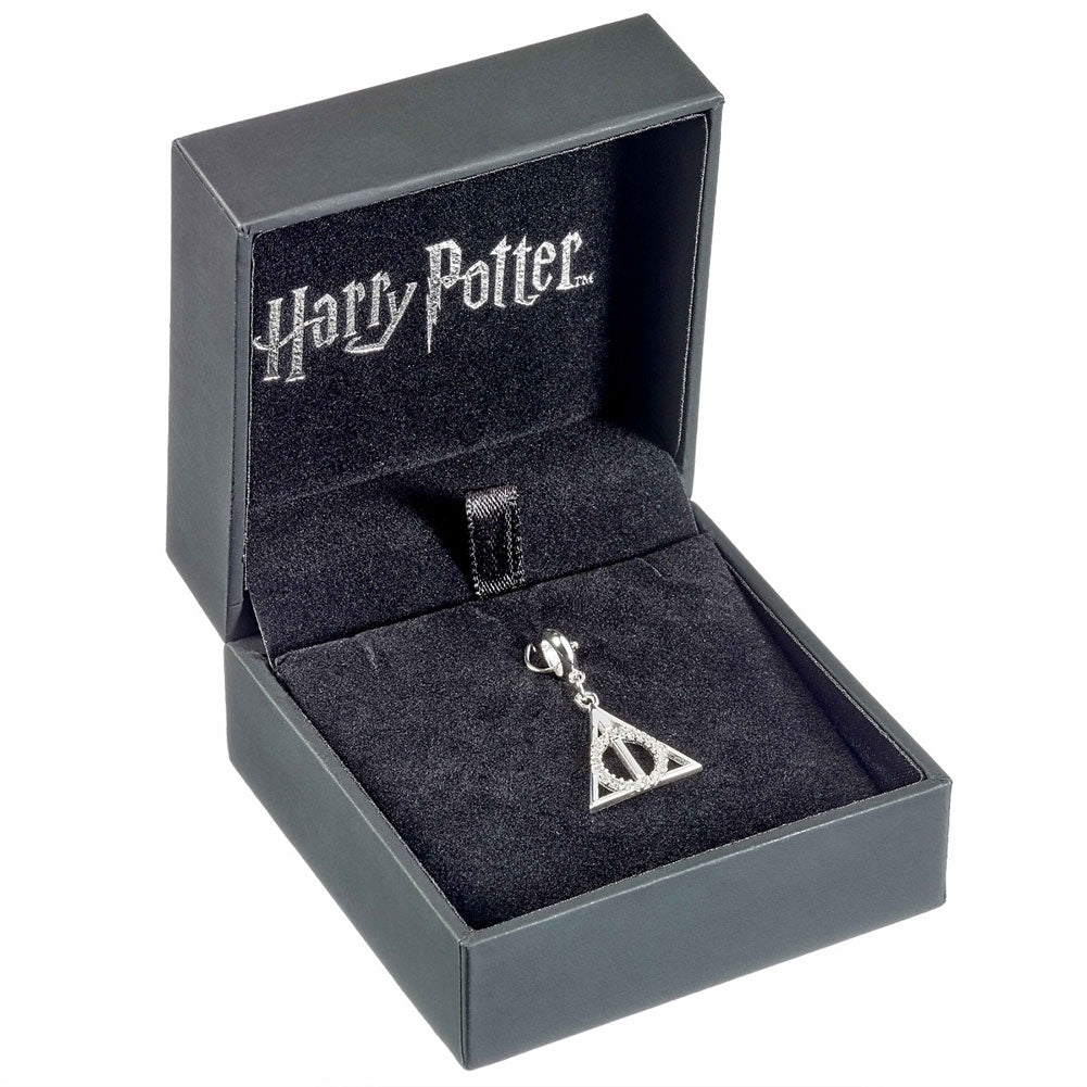 Official Harry Potter Sterling Silver Crystal Charm Deathly Hallows