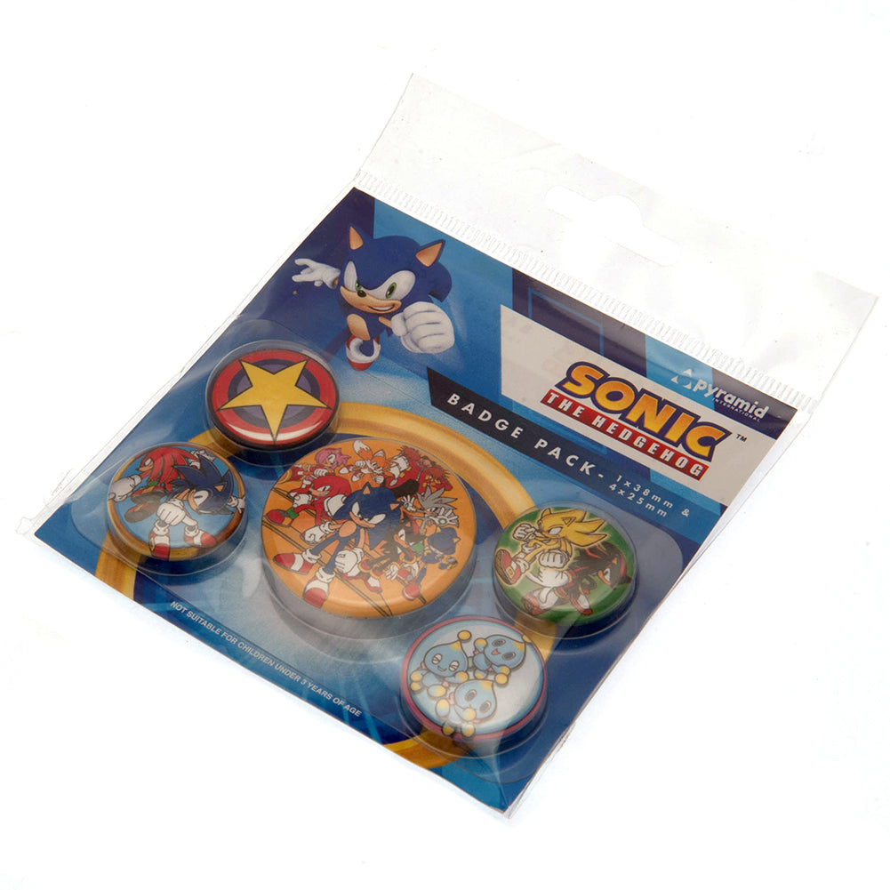 Official Sonic The Hedgehog Button Badge Set