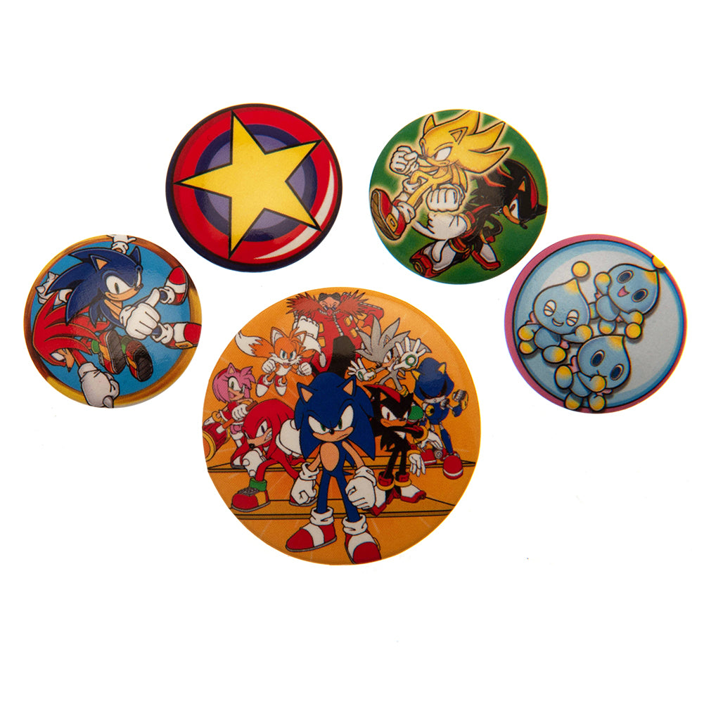 Official Sonic The Hedgehog Button Badge Set