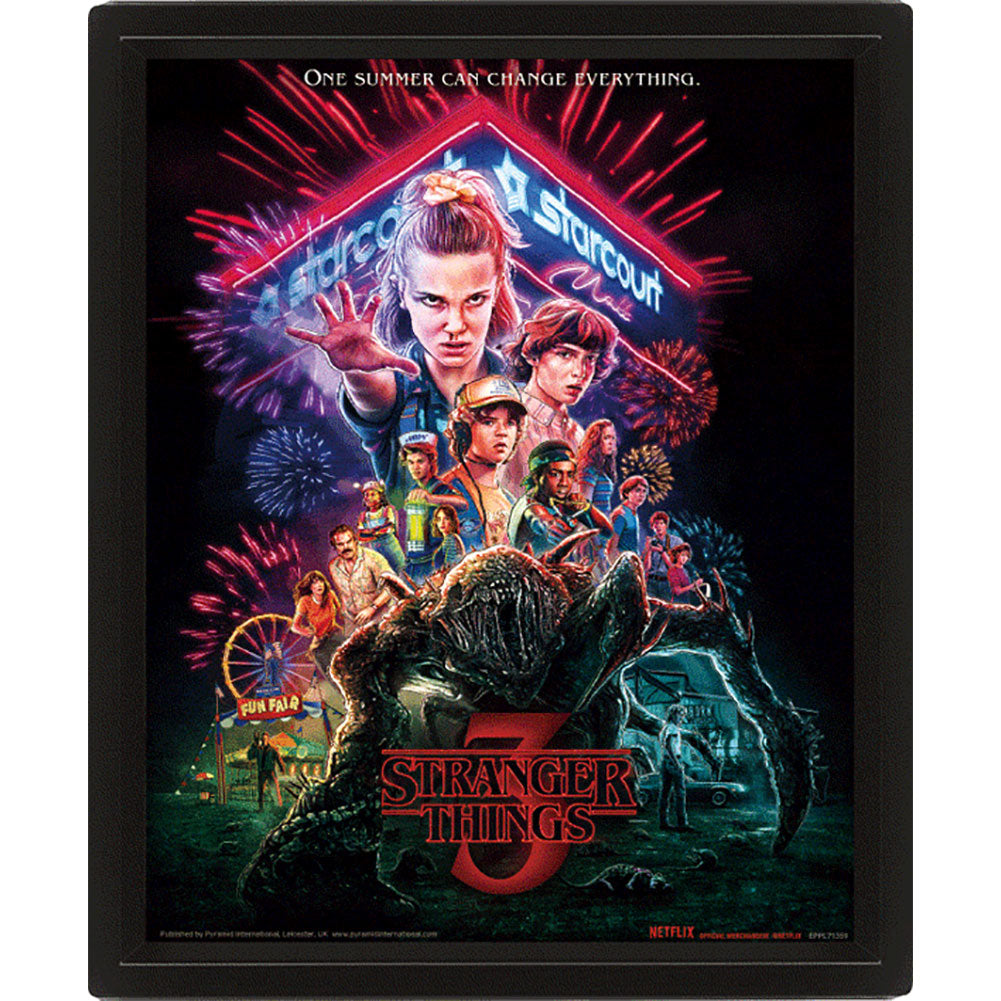 Official Stranger Things Summer Of 85 Framed 3D Picture